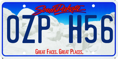 SD license plate 0ZPH56
