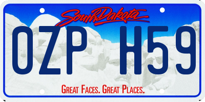 SD license plate 0ZPH59