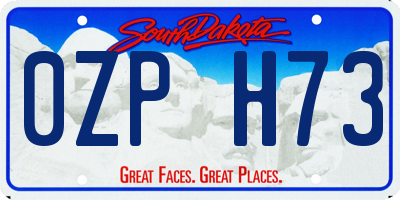SD license plate 0ZPH73