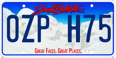 SD license plate 0ZPH75