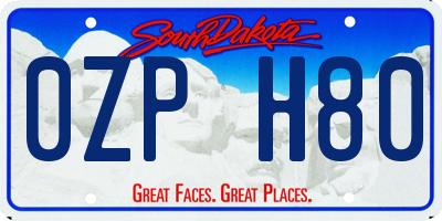 SD license plate 0ZPH80