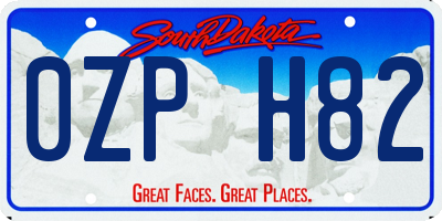 SD license plate 0ZPH82