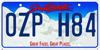 SD license plate 0ZPH84