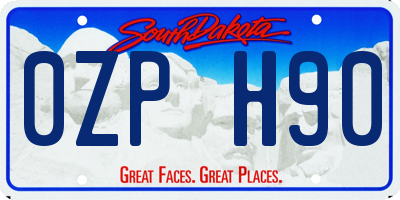 SD license plate 0ZPH90