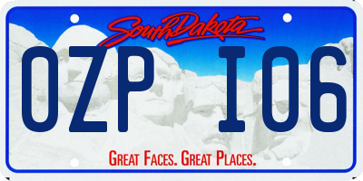 SD license plate 0ZPI06