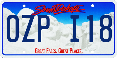 SD license plate 0ZPI18