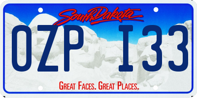 SD license plate 0ZPI33