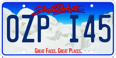 SD license plate 0ZPI45