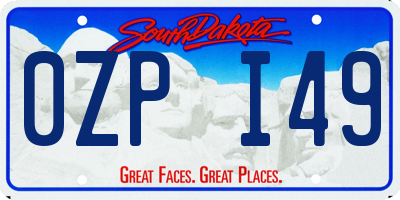 SD license plate 0ZPI49