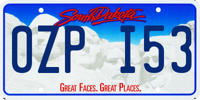 SD license plate 0ZPI53