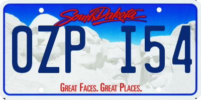 SD license plate 0ZPI54
