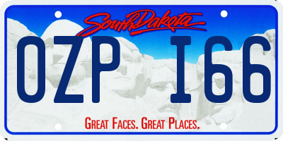 SD license plate 0ZPI66
