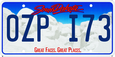 SD license plate 0ZPI73