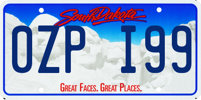 SD license plate 0ZPI99