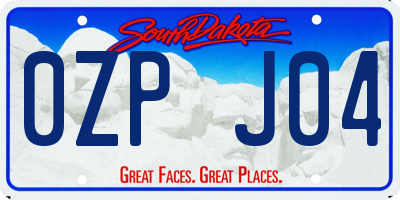 SD license plate 0ZPJ04