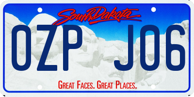 SD license plate 0ZPJ06
