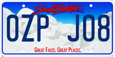 SD license plate 0ZPJ08