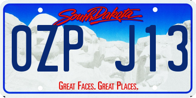 SD license plate 0ZPJ13