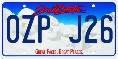 SD license plate 0ZPJ26