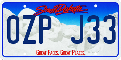 SD license plate 0ZPJ33
