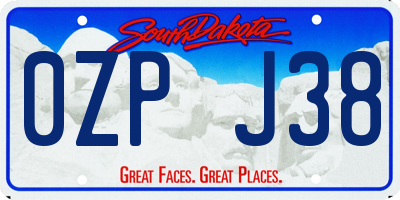 SD license plate 0ZPJ38