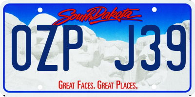 SD license plate 0ZPJ39