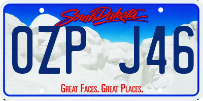 SD license plate 0ZPJ46