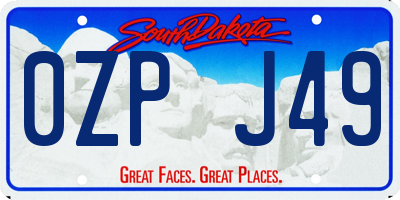 SD license plate 0ZPJ49