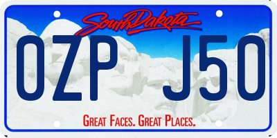 SD license plate 0ZPJ50