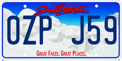 SD license plate 0ZPJ59