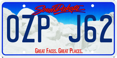 SD license plate 0ZPJ62