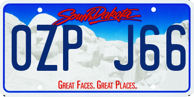 SD license plate 0ZPJ66
