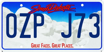 SD license plate 0ZPJ73