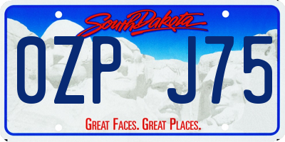 SD license plate 0ZPJ75