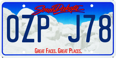 SD license plate 0ZPJ78