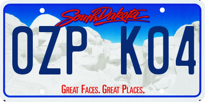 SD license plate 0ZPK04