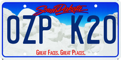 SD license plate 0ZPK20