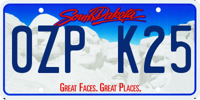 SD license plate 0ZPK25