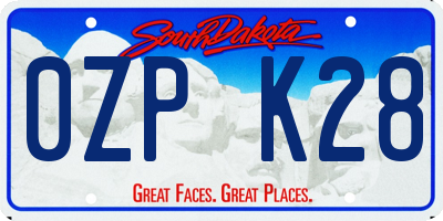 SD license plate 0ZPK28