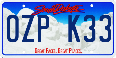 SD license plate 0ZPK33