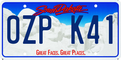 SD license plate 0ZPK41
