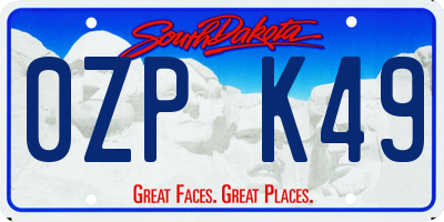 SD license plate 0ZPK49