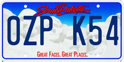 SD license plate 0ZPK54