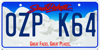 SD license plate 0ZPK64
