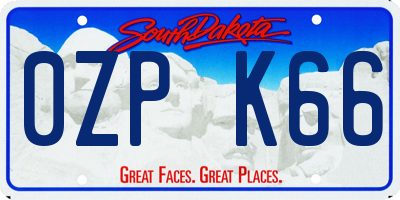 SD license plate 0ZPK66