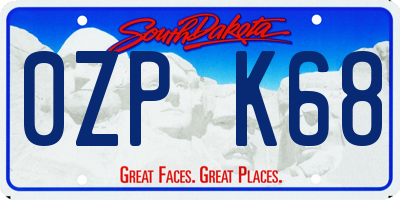 SD license plate 0ZPK68