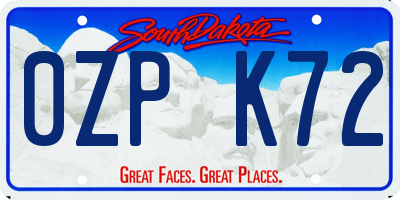 SD license plate 0ZPK72
