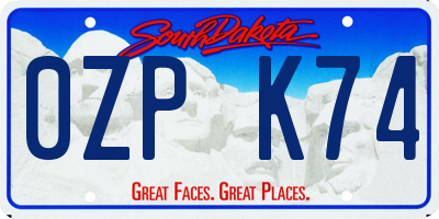 SD license plate 0ZPK74