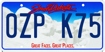SD license plate 0ZPK75