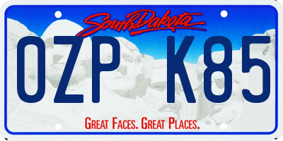SD license plate 0ZPK85